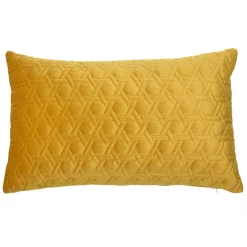 Housse de coussin losange en relief jaune moutarde