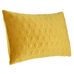 Housse de coussin losange en relief jaune moutarde