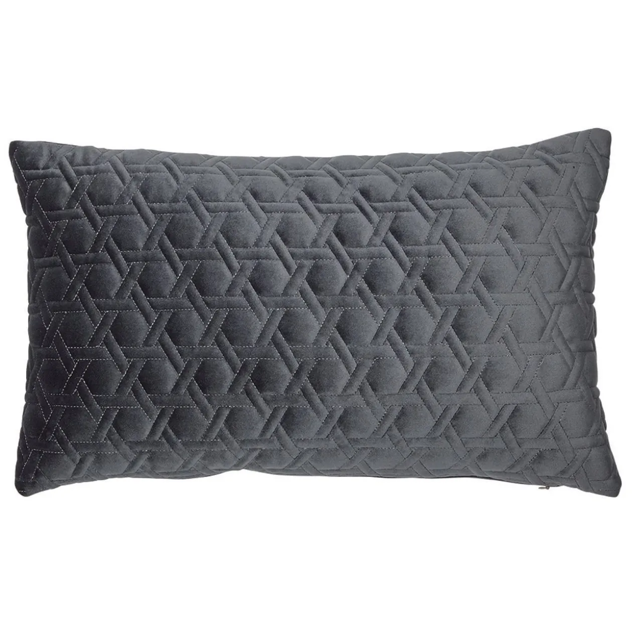 Housse de coussin losange en relief gris anthracite