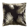 Housse de coussin noir motif doré