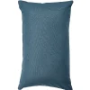 Housse de coussin rectangle bleu orage uni