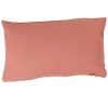 Housse de coussin rectangulaire unie rose pêche
