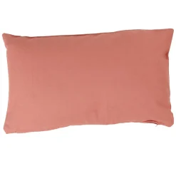Housse de coussin rectangulaire unie rose pêche