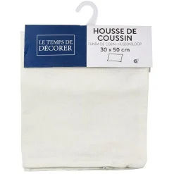 Housse de coussin rectangle crême uni