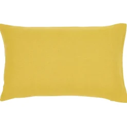 Housse de coussin rectangle moutarde uni