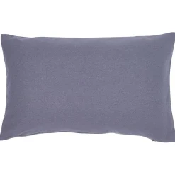 Housse de coussin rectangle gris uni