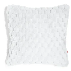 Housse de coussin ronds fausse fourrure lapin 45x45cm - 3 modèles