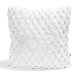 Housse de coussin ronds fausse fourrure lapin 45x45cm - 3 modèles