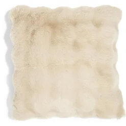 Housse de coussin ronds fausse fourrure lapin 45x45cm - 3 modèles