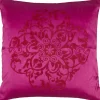 Housse de coussin rose design fleurs
