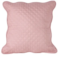 Housse de coussin rose imitation boutis