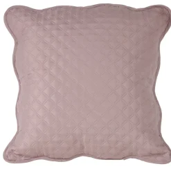 Housse de coussin taupe imitation boutis