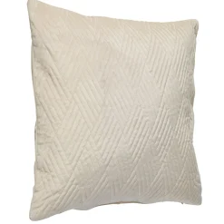 Housse de coussin velours motif pinsonic beige