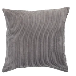 Housse de coussin velours et rayures gris