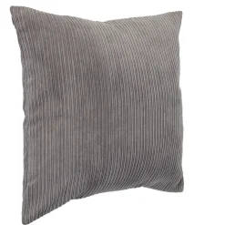 Housse de coussin velours et rayures gris