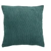 Housse de coussin velours et rayures vert émeraude