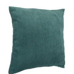 Housse de coussin velours et rayures vert émeraude