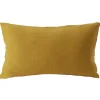Housse de coussin 30x50cm gaze de coton jaune