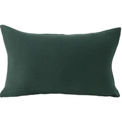 Housse de coussin 30x50cm gaze de coton vert