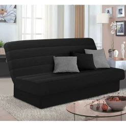 Housse pour canapé-lit matelassée noir