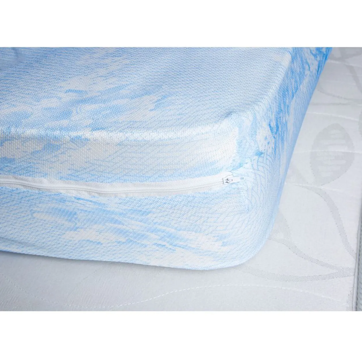 Housse rénove matelas 2 personnes 140x190 cm imprimé gris