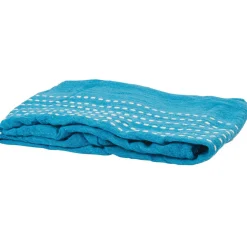 Jeté de canapé bleu uni avec surpiqûre