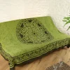 Jeté de canapé ethnique vert et noir