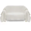Jeté de canapé polyester et coton blanc 170x250cm