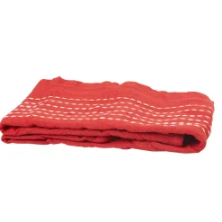 Jeté de canapé rouge uni avec surpiqûre