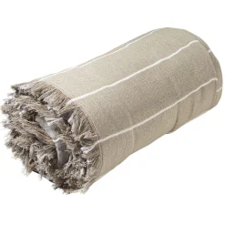 Jeté de canapé réversible gris et taupe