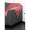 Jeté de canapé uni rose fuchsia