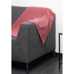 Jeté de canapé uni rose fuchsia