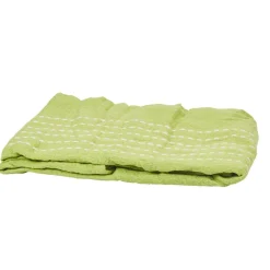 Jeté de canapé vert anis uni avec surpiqûre