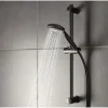 Kit de douche pommeau avec flexible et barre support noir
