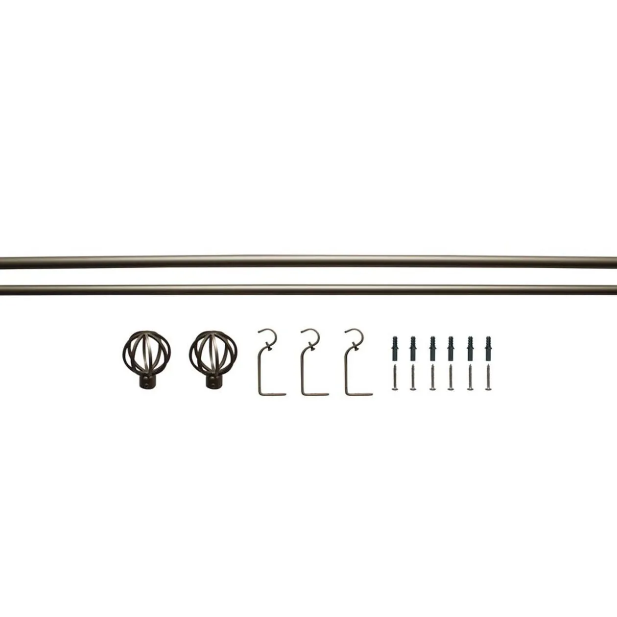 Kit Tringle Extensible 167-305 cm embouts sphère gris chromé