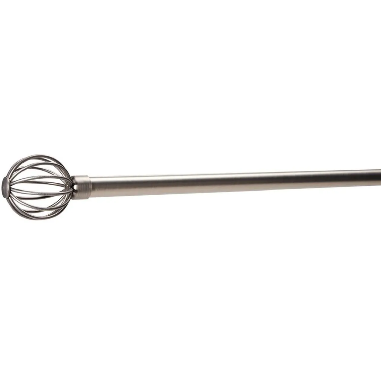 Kit tringle extensible embout globe brossé L120/210cm