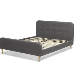 Lit Bergen gris anthracite 2 personnes