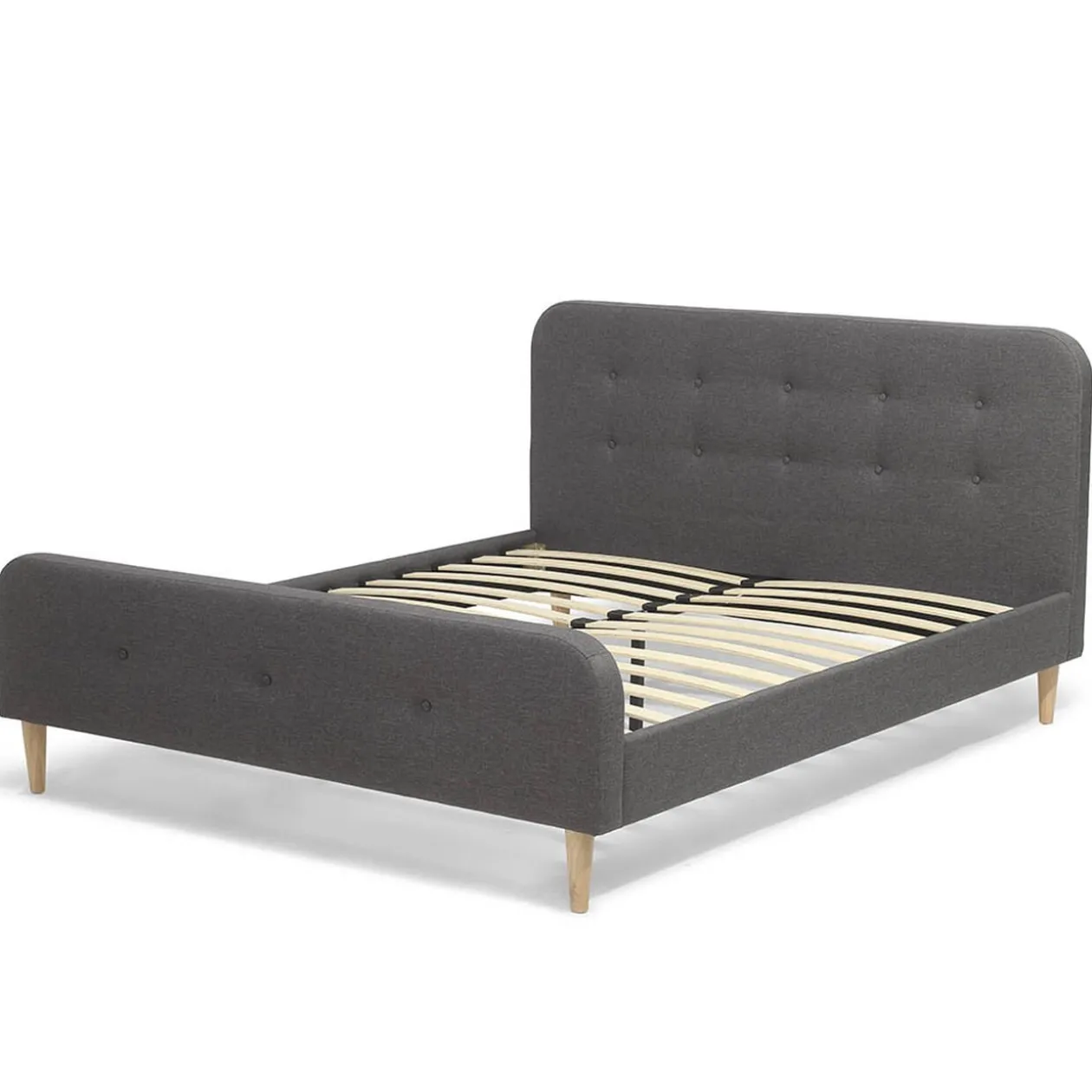 Lit Bergen gris anthracite 2 personnes