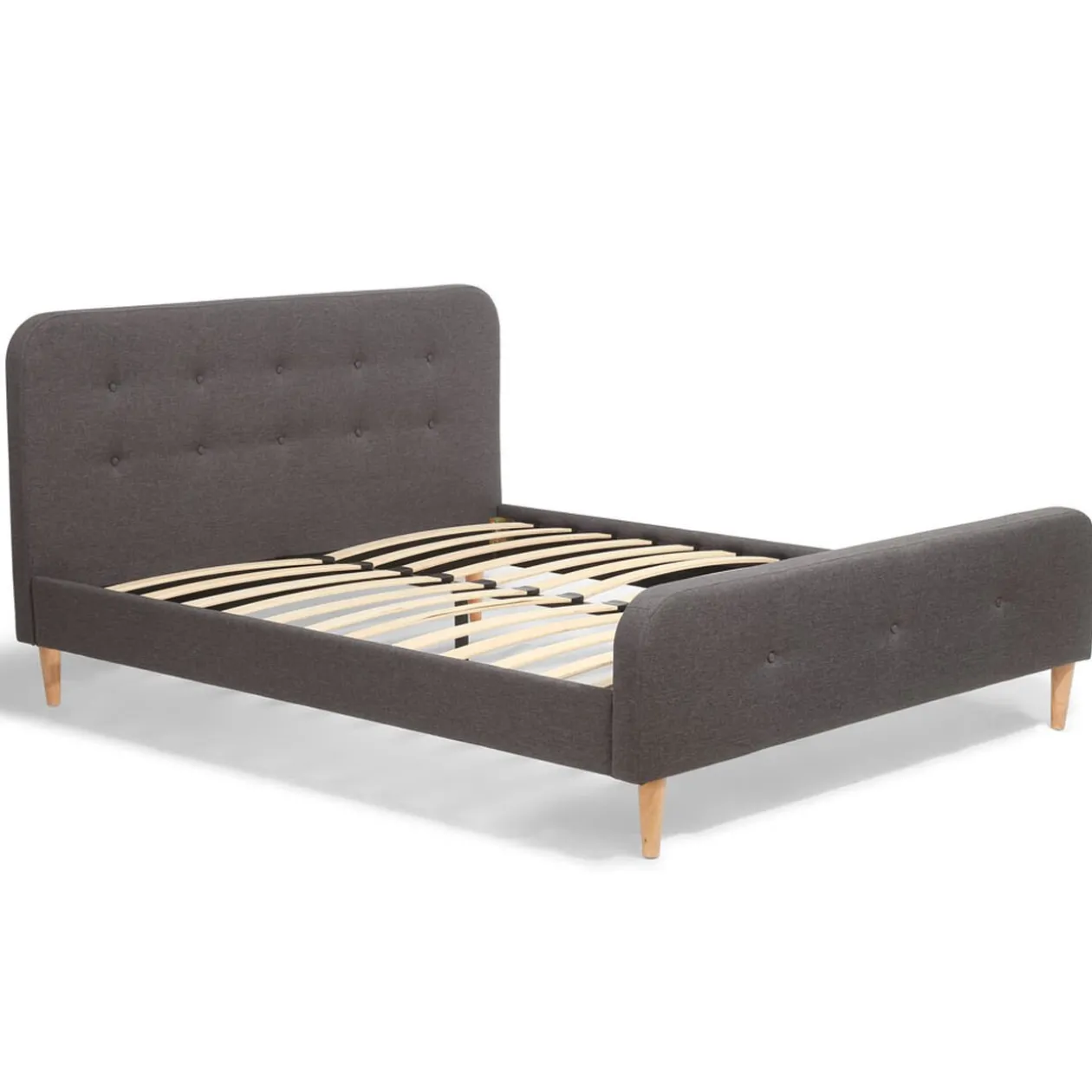 Lit Bergen gris anthracite 2 personnes