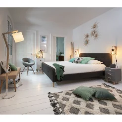 Lit Bergen gris anthracite 2 personnes