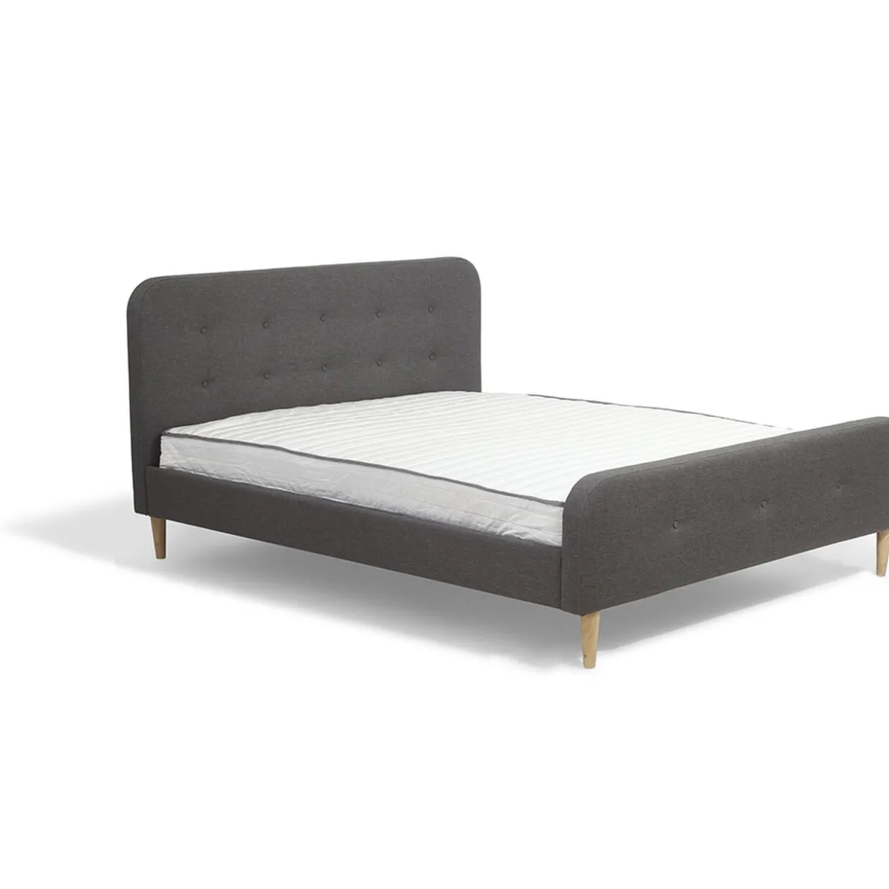 Lit Bergen gris anthracite 2 personnes