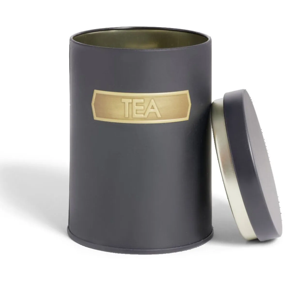 Lot de 3 boîtes alimentaires acier noir et doré Ø9xH12cm