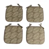 Lot de 4 galettes de chaise polyester et coton vert olive 38x38cm