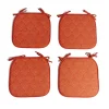 Lot de 4 galettes de chaise polyester et cot orange terracotta 38x38cm