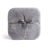 Lot de 2 galettes de chaise carrées 40x40cm gris ou blanc - 2 coloris