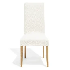 Lot de 2 housses de chaise polyester beige 45xH45x40cm