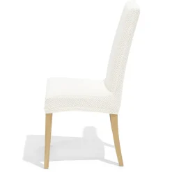 Lot de 2 housses de chaise polyester beige 45xH45x40cm