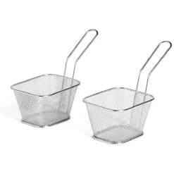 Lot de 2 paniers à frites inox argenté 19,5x17,5x8,5cm