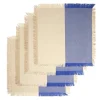 Lot de 4 serviettes de table carrées 35x35cm rebord frange