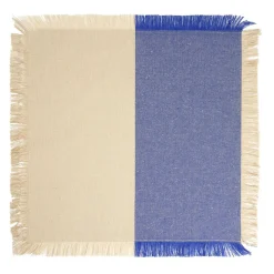 Lot de 4 serviettes de table carrées 35x35cm rebord frange